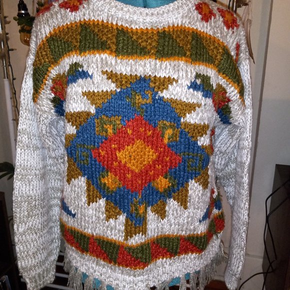 Nuggets Sweaters - Vintage Southwest Sweater with fringe
